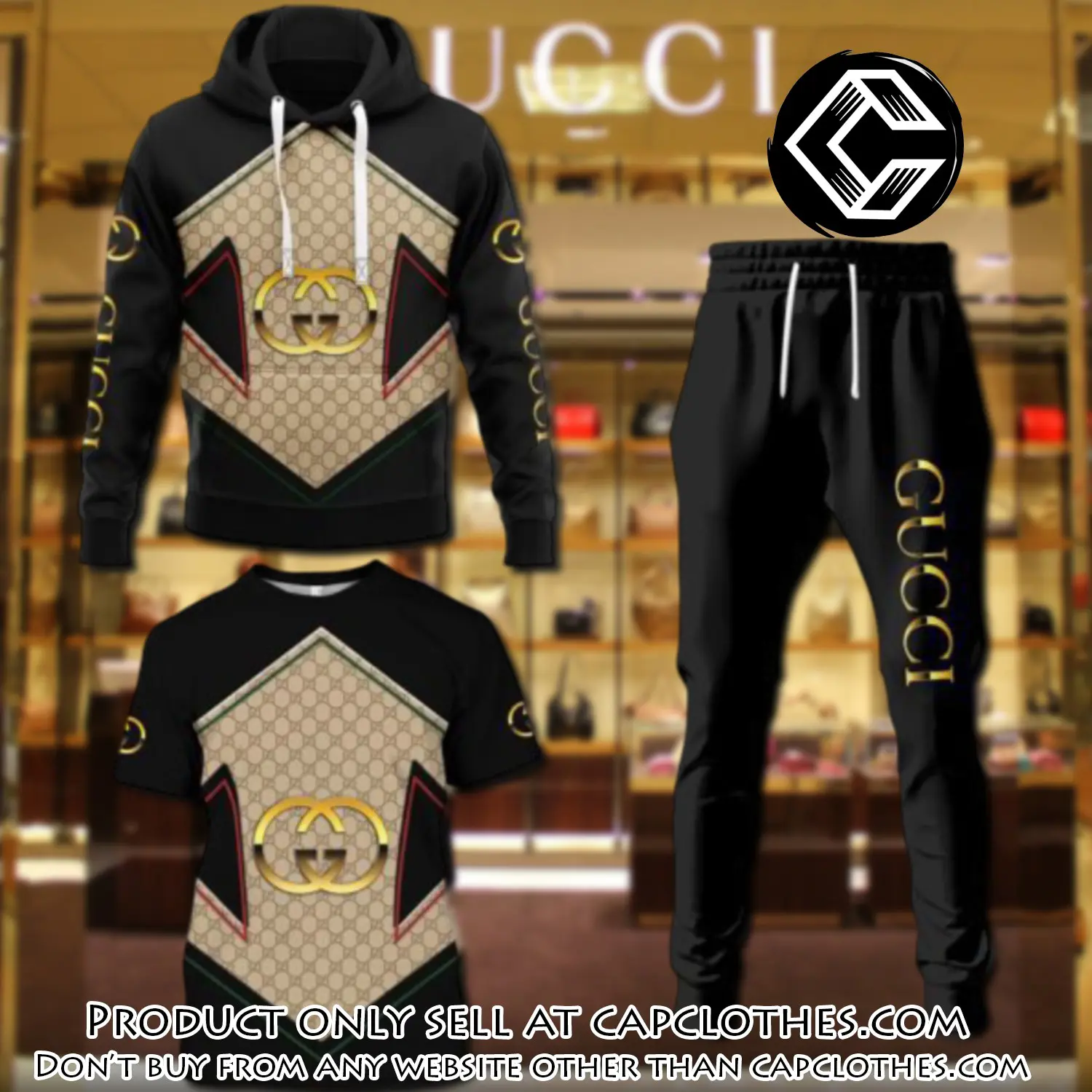 Gucci luxury brand combo tshirt hoodie long pants set trending 24 outfit sport lcs1037 cc5209611